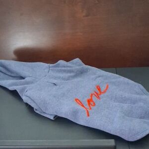 Blue Hoodie with Red 'Love' Embroidery